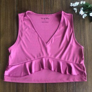 Rio of Stars Large Purple V-Neck Crop Tank Top